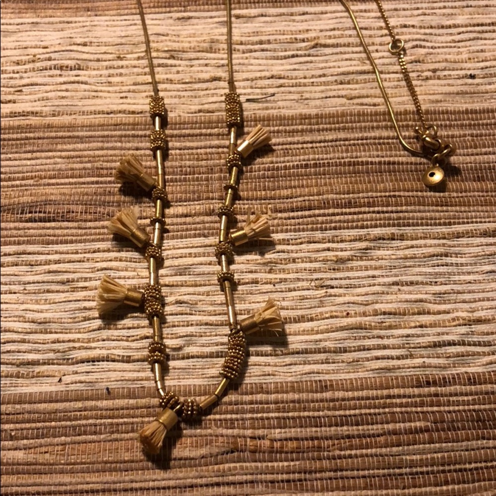 Made well Raffia Tassel Layering Necklace